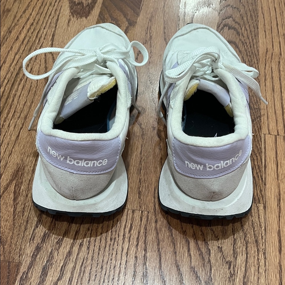 New Balance White and Purple Women's Sneakers - Picture 3 of 7